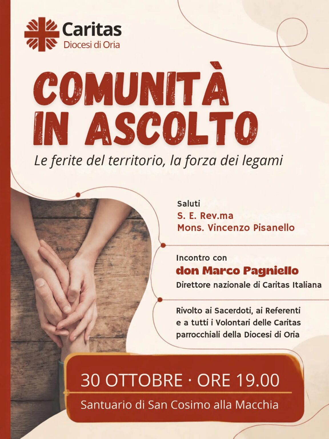 Comunit&agrave; in ascolto: don Marco Pagniello incontra le Caritas parrocchiali